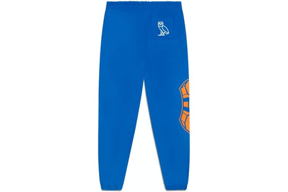 OVO X NBA NEW YORK KNICKS SWEATPANTS BLUE