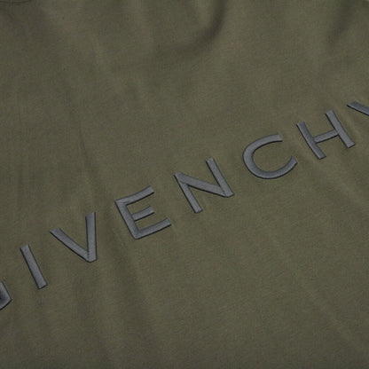 Oversized Fit Givenchy Embroidery T-Shirt - Greyish Green