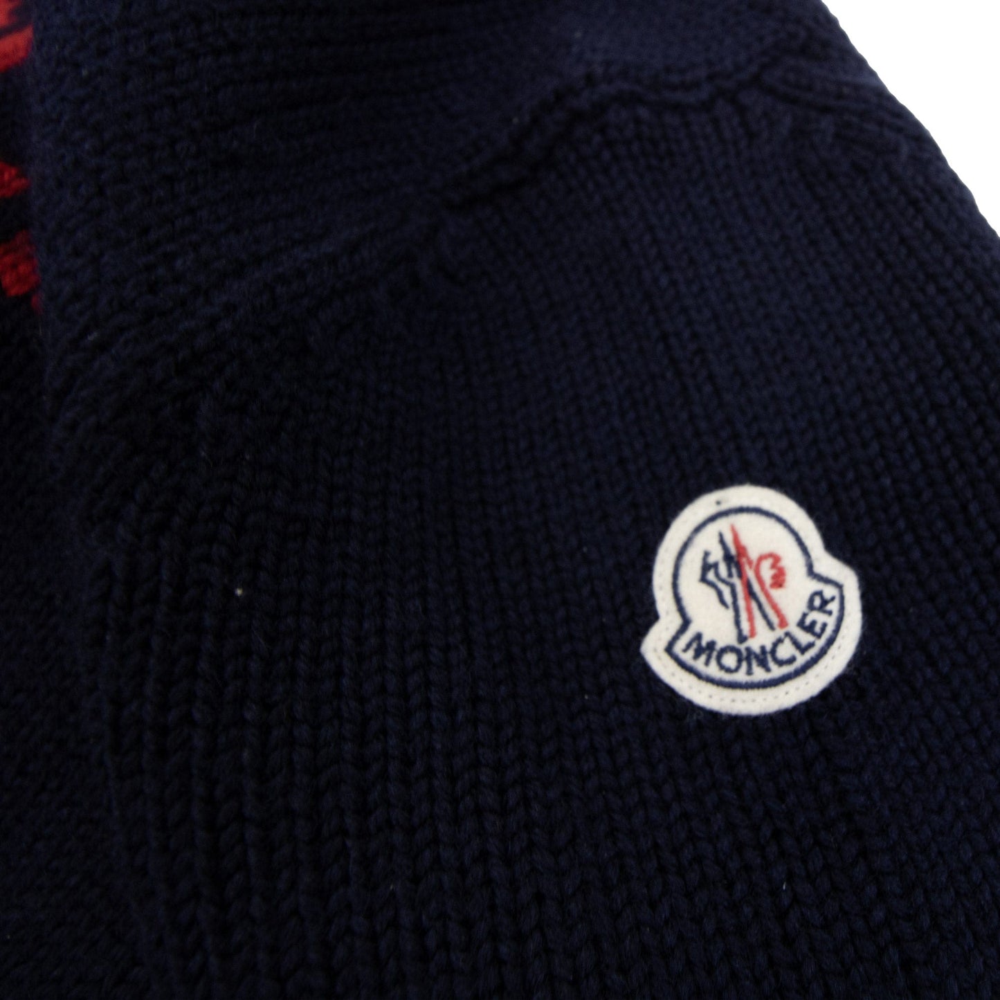 Pre-Loved Moncler Logo Knitted Sweatshirt Navy 778 Medium