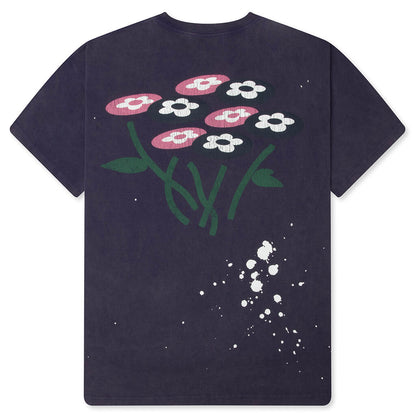 Paint Flower Bouquet Tee -  Washed Purple