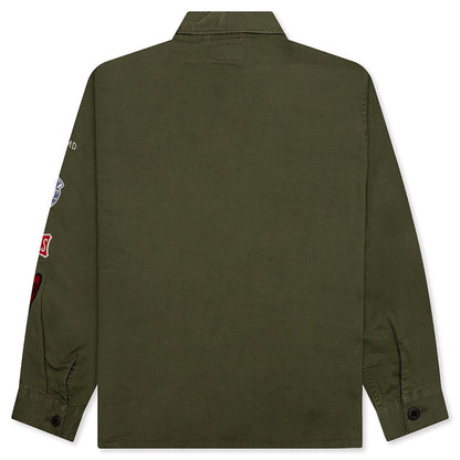 Patched Military Shirt - Olive Drab