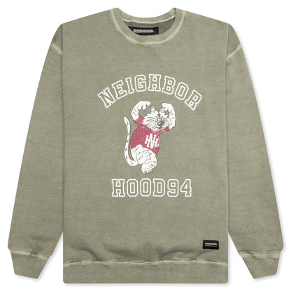 Pigment Dyed Sweat Shirt L/S - Olive