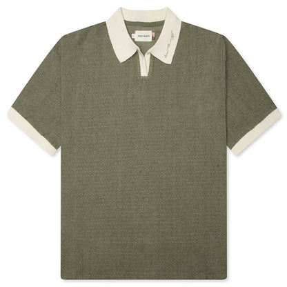Pique Colorblock Polo - Sage
