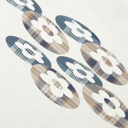 Plaid Two Flower Tee - White