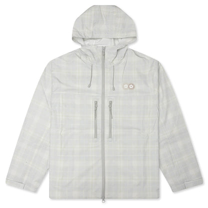 Plaid Windbreaker Jacket - Cream