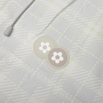 Plaid Windbreaker Jacket - Cream