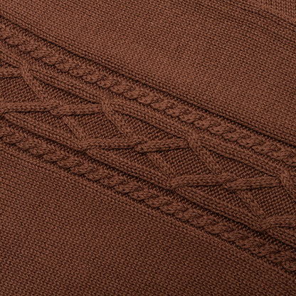 Charlie Mock Neck Knit Shirt - Brown
