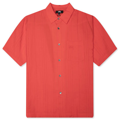 Pleated Textured Shirt - Red