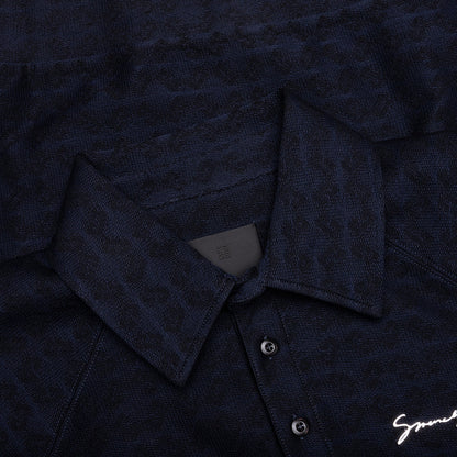 Monogram 72 Jacquard Polo - Black/Navy