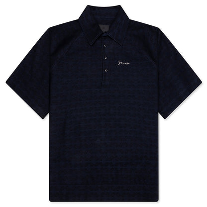 Monogram 72 Jacquard Polo - Black/Navy