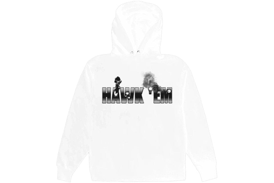 VLONE X POP SMOKE HAWK EM HOODIE WHITE