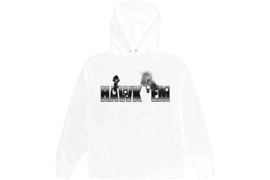 VLONE X POP SMOKE HAWK EM HOODIE WHITE