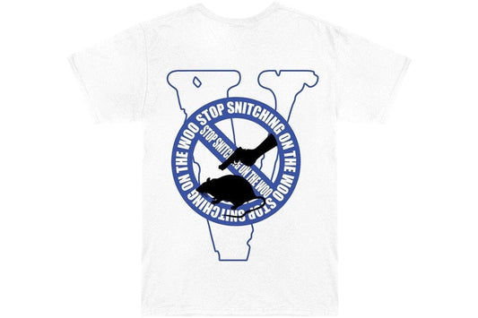 VLONE X POP SMOKE STOP SNITCHING T-SHIRT BLUE