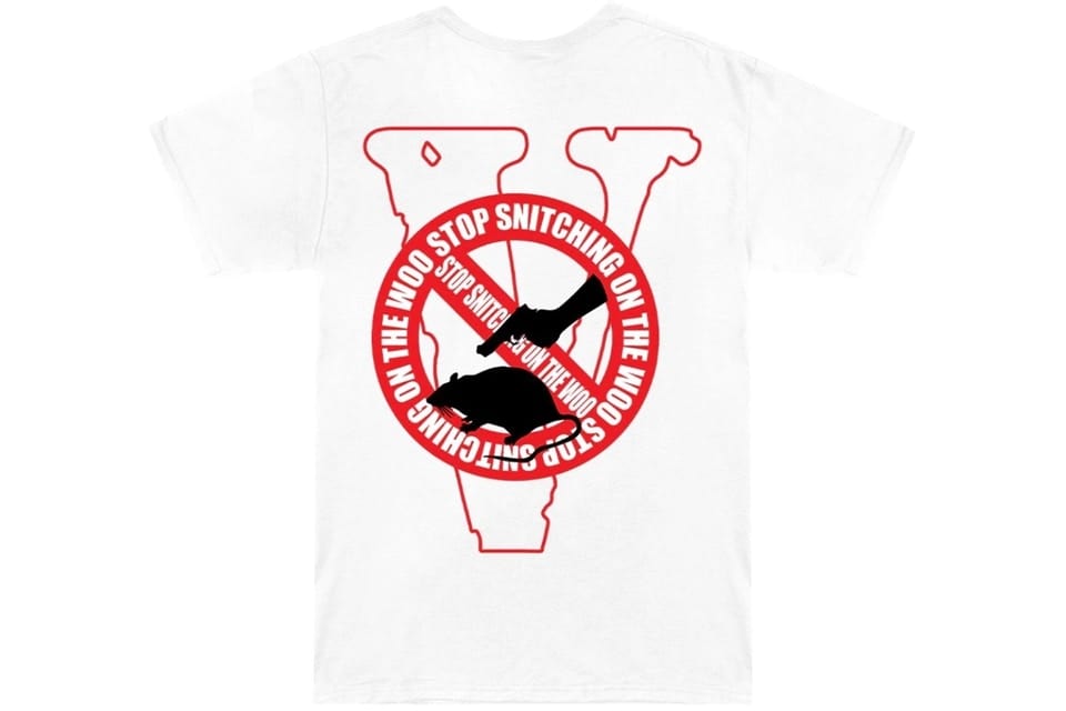 VLONE X POP SMOKE STOP SNITCHING T-SHIRT RED