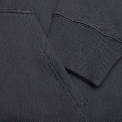 Printed Felpa Slim Fit Hoodie - Charcoal