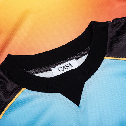 Printed Football Top - Gradient