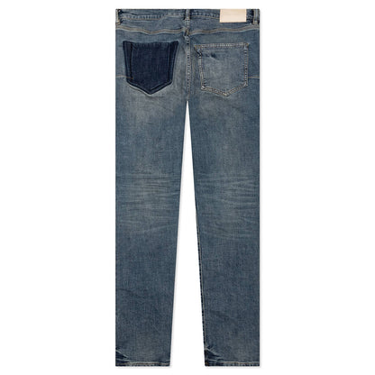Purple Denim P001 - Indigo Four Pocket Destroy w/ Silicone Outline