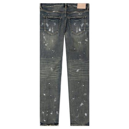 Purple Denim P001 - Worn Mid Indigo Knee Slit