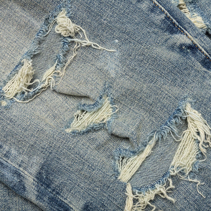 P002 - Worn Mid Indigo Destroy