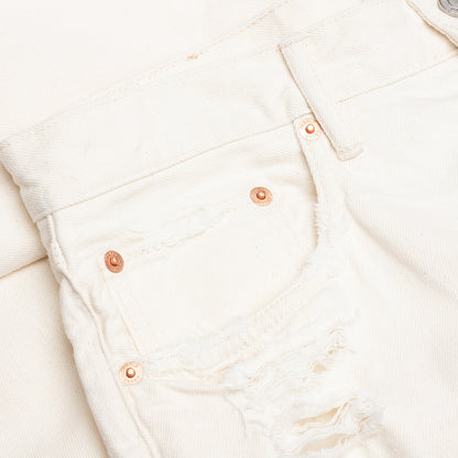 P003 - White Vintage Distress Crop