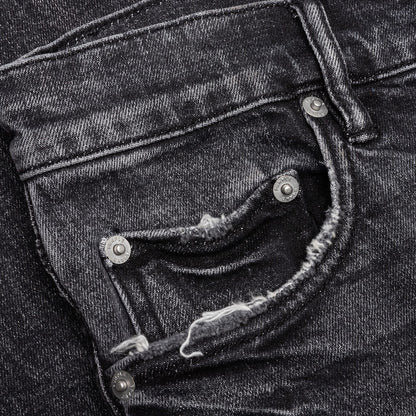 Purple Denim P004 - Blowout Released Hem Black