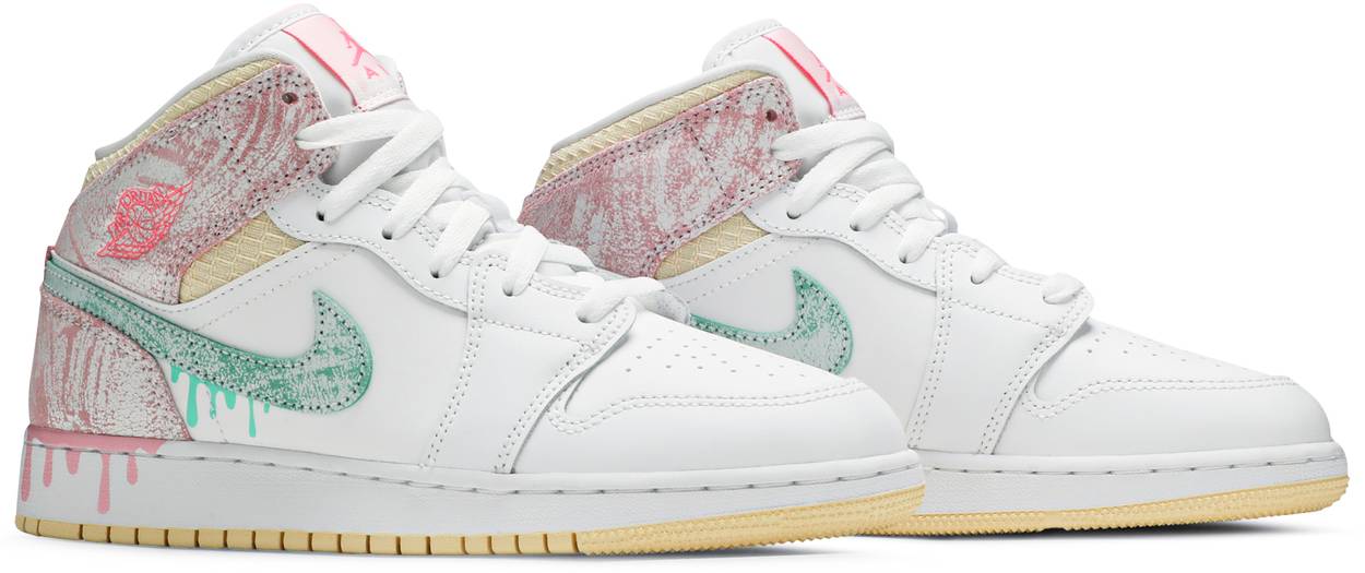 JORDAN 1 MID PAINT DRIP GS