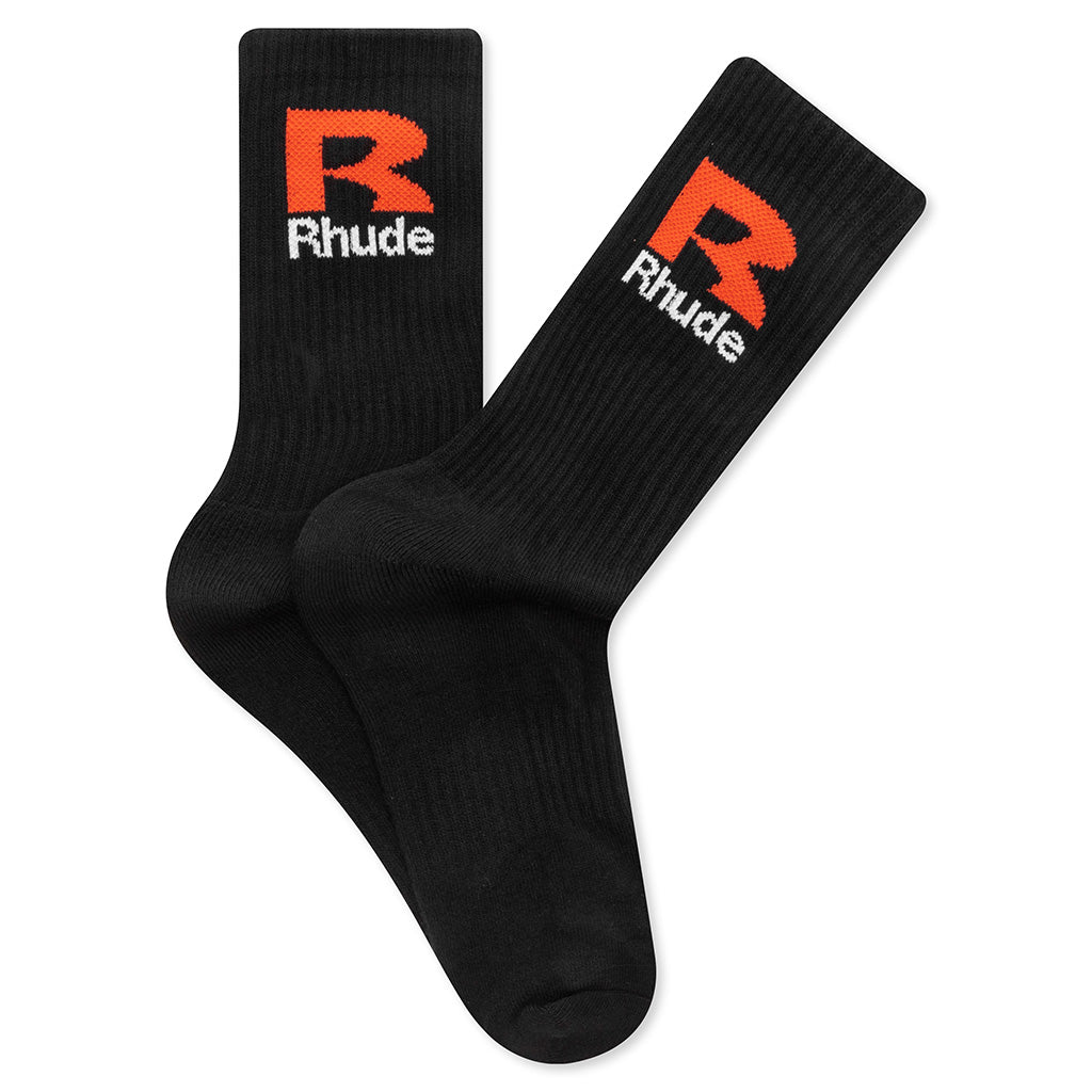 R Sock - Black/Orange