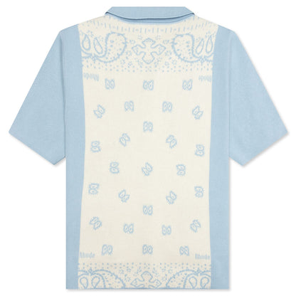 Banco Knit Shirt - Stone Blue/Ivory