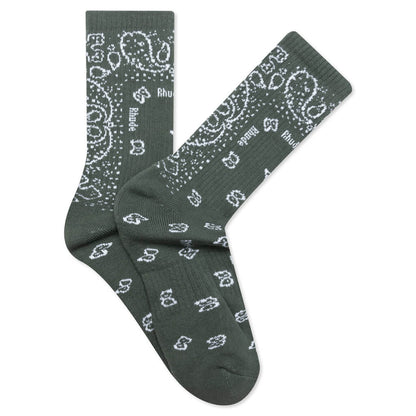 Bandana Jacquard Sock - Sage