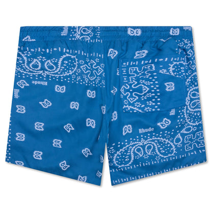 Bandana Track Short - Blue/Creme