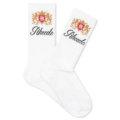 Crest Logo Sock - White/Tan/Red