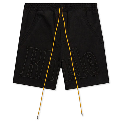 Embroidered Twill Logo Short - Black