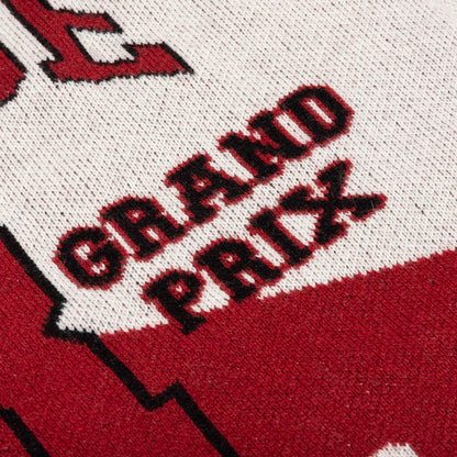 Grand Prix Cardigan - Creme/Black/Red