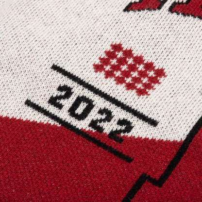 Grand Prix Cardigan - Creme/Black/Red
