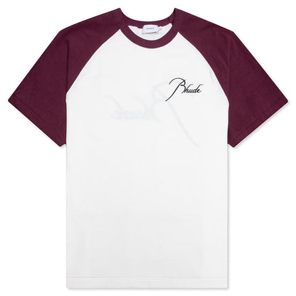 Raglan Tee - Bordeux/White