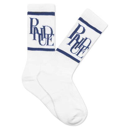 Scramble Logo Sock - White/Blue