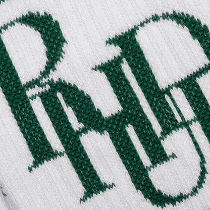 Scramble Logo Sock - White/Forest Green