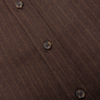 Twill Stripe Mechanic Shirt - Brown/Tan