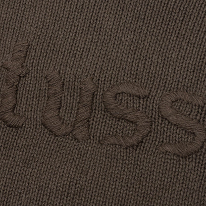 Roll V-Neck Logo Sweater - Brown