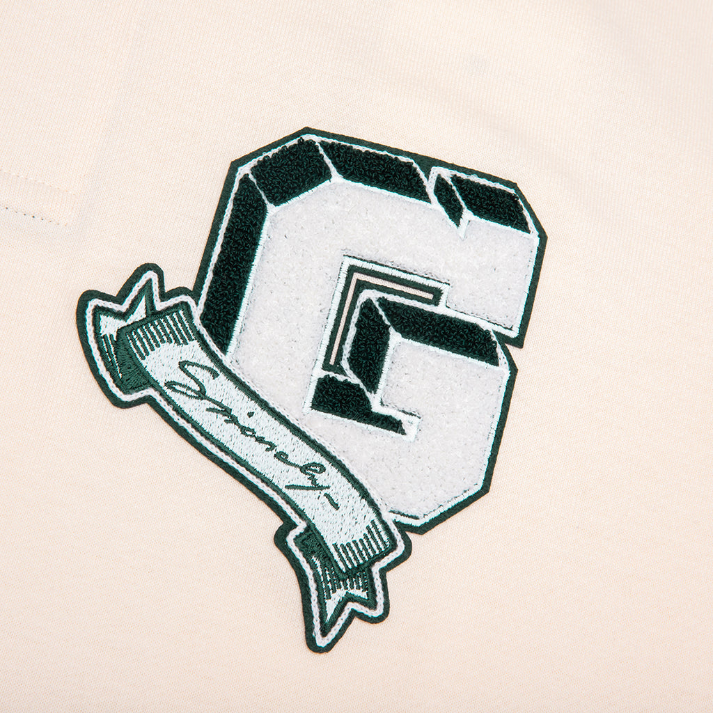 College Long Sleeve Polo - White/Green