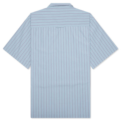 S/S Hendry Shirt - Seaton Stripe/Frosted Blue/Mulberry