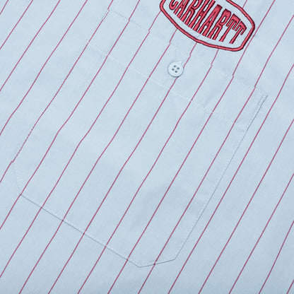 S/S Hendry Shirt - Seaton Stripe/Frosted Blue/Mulberry