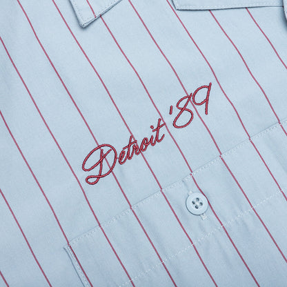 S/S Hendry Shirt - Seaton Stripe/Frosted Blue/Mulberry