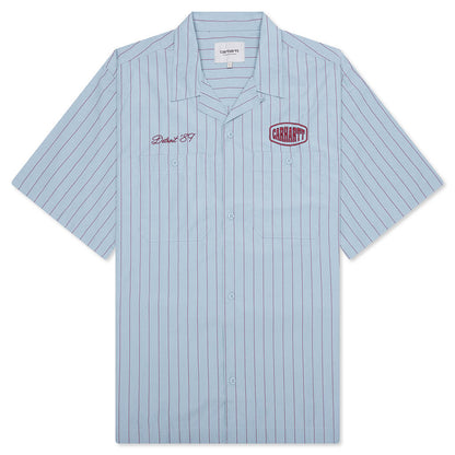 S/S Hendry Shirt - Seaton Stripe/Frosted Blue/Mulberry
