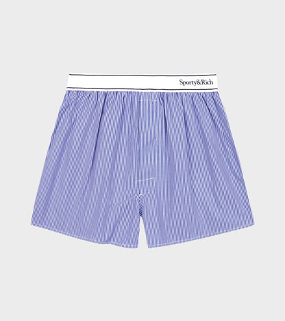 Serif Logo Boxer Blue Striped