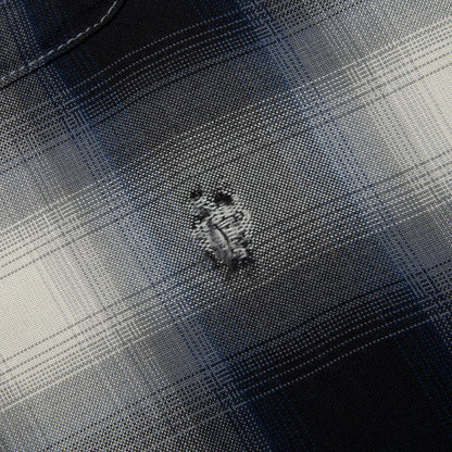 Saint Michael x Last Man Mx6 Checkered L/S Buttonup Shirt - Navy