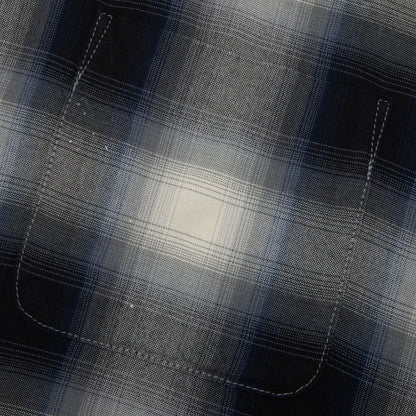 Saint Michael x Last Man Mx6 Checkered L/S Buttonup Shirt - Navy