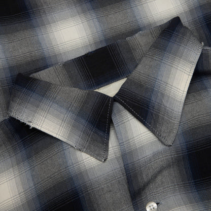 Saint Michael x Last Man Mx6 Checkered L/S Buttonup Shirt - Navy