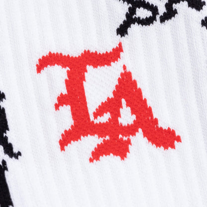 Saint Michael x Born x Raised Saint Sinner Socks - White/Red