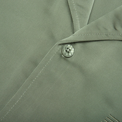 Satin Chest Logo Camp Collar - Sage